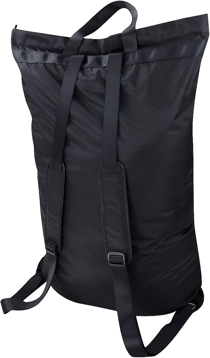 iwill CREATE PRO 24"X 35.5", Large Laundry Backpack with Shoulder Straps & Soft Pads, Zip Close & Carry Handle, Lingerie Buckle Pocket, Black