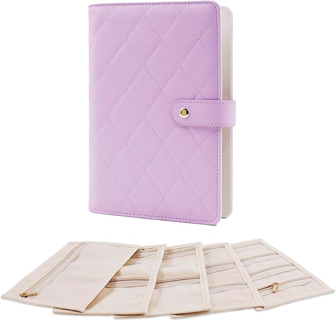 Travel Jewelry Organizer Case ， Portable Jewelry Organizers Storage Book, Compact Jewelry Roll for Earrings, Rings, Necklaces - Perfect Jewelry Travel Bag for Women