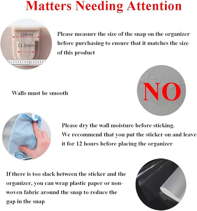 10 PCS Wall Mounted Replacement Sticky pads for Kitchen Bathroom Shower Caddy Organizer Rack Holder Nail Free Adhesive Hooks (Double-Sided Sticker)