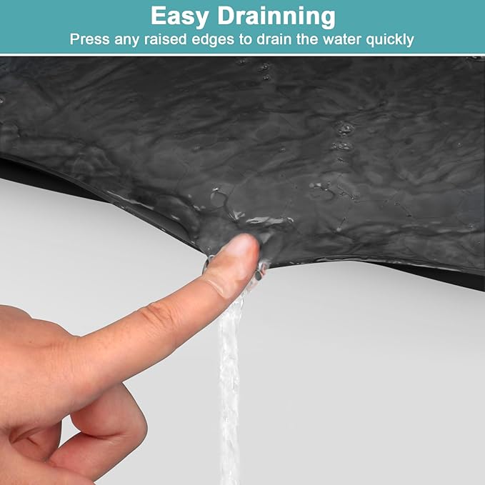 Waterproof Under Sink Mat, 28" x 19" Silicone Under Sink Mats for Kitchen, Under Kitchen Sink Mats and Protector Mat, Sink Cabinet Protector Mats for Bathroom, Black