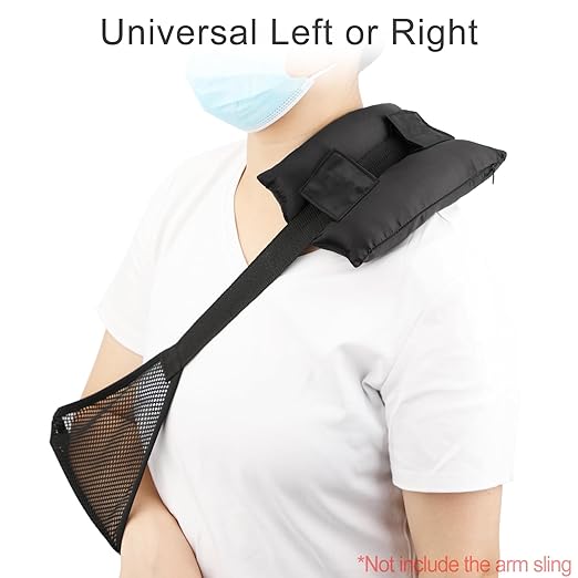 Satin Neck Pad Strap Cushion for Arm Sling Pillow Comfort Support Padding Rotator Cuff Replacemet Surgery Elbow Brace Carry Padded Cover Broken Wrist Hand Injury, Black