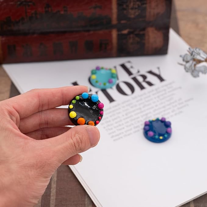 9pcs Worry Stones for Adults - 12-Node Tactile Therapy Sensory Fidget Toys with Chromatherapy Colors, Portable Travel Anxiety Relief Stone for Office Home & Outdoor Stress Management