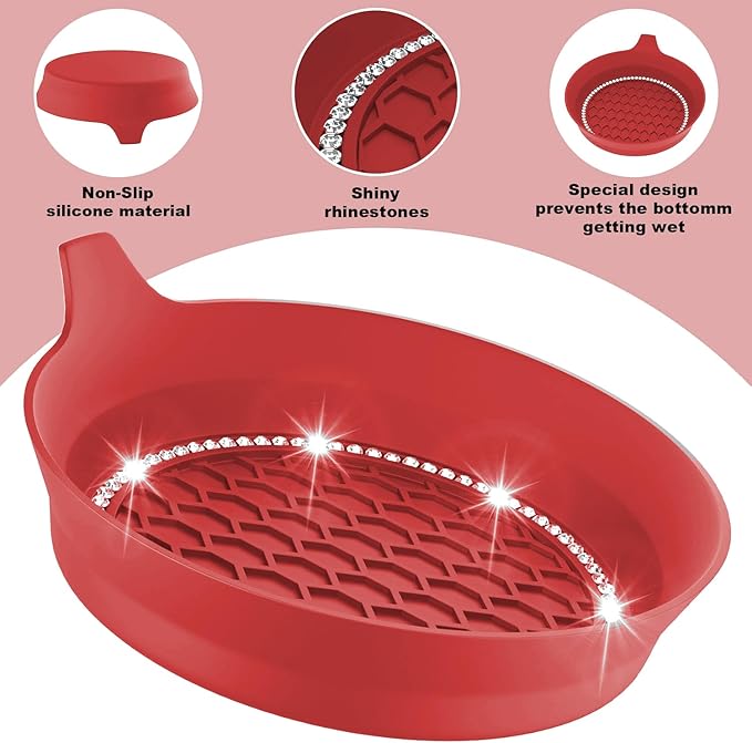 2 PCS Car Cup Coasters, Universal Cup Holder Coaster for Car Accessories, Bling CupHolders Insert for Women Non-Slip Silicone Car Cup Holder Coasters