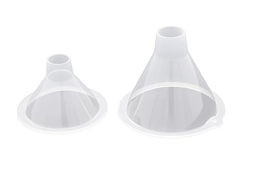 BleedZone Small Plastic Funnel Set - Tiny Funnels for Filling Bottles of Essential Oil and Perfumes, Small Funnels for Filling Bottles for Sand, Powders & Glitter Funnel for Snow Globe - 2 Pack