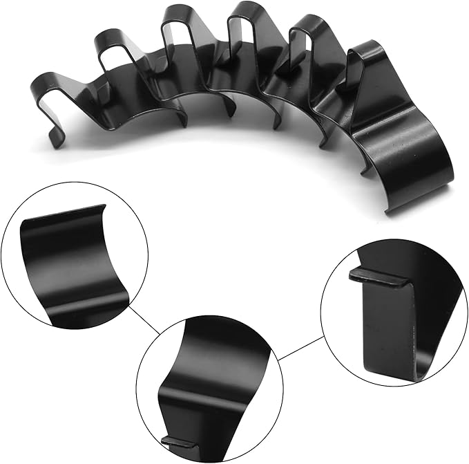24 Pack No-Hole Needed Vinyl Siding Hooks, Black Vinyl Siding Hangers Metal Clips Stainless Steel Wall Hanging Hooks for House Outdoor Light Decorations