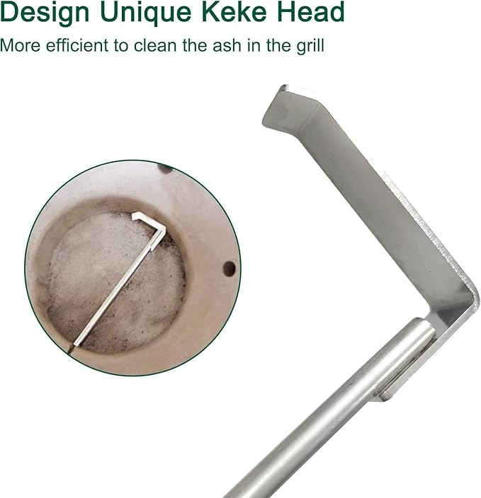 22-inch Grill Oven Ash Cleaning Tool, Suitable for Big Green Egg, Kamado Joe, and Other Charcoal Grills, Corner Cleaning Accessory