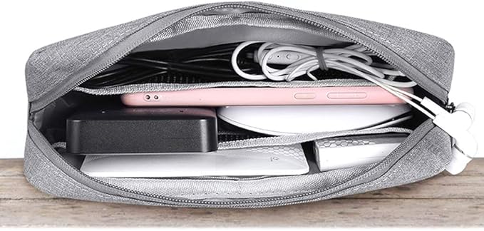 Universal Electronics/Accessories Soft Carrying Case Bag, Durable & Light-weight,Suitable for Out-going, Business, Travel and Cosmetics Kit (Small+Big-Gray)