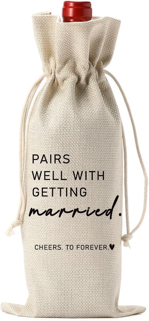 FBCCZEY Married Wine Bag Married Gifts for Couples Mr Mrs Marriage Honeymoon Gift Wedding Party Decorations Getting Engaged Wine Bottle Bag Champagne Bottle Wraps Bags