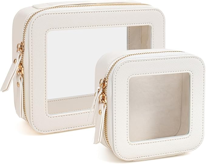 Clear Makeup Bag Set, Travel Makeup Case Clear Cosmetic Travel Bag Small Makeup Organizer Mini Make Up Pouch for Purse Waterproof Toiletry Bag Portable Car Essentials Car Organizer