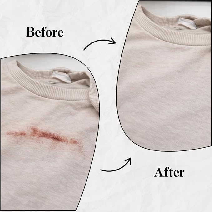 Blood Stain Remover for Clothes (8.79oz) - Removes Blood & Period Stains from Clothes, Mattress & Sheets - Enzyme Formula for Fresh & Dried Stains