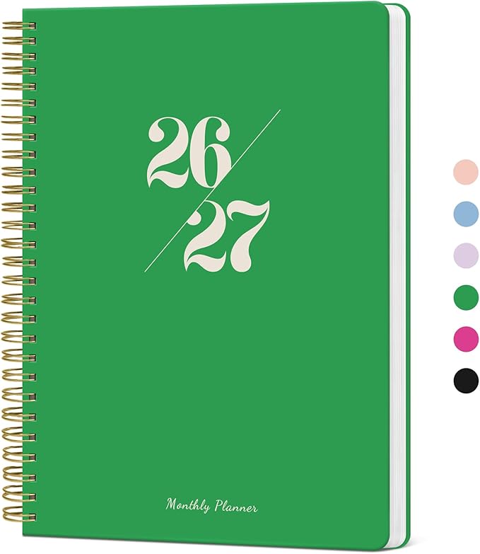 Monthly Planner 2026-2027, 2 Year Months Calendar Planner 2026-2027, Runs from January 2026 - December 2027, 7" x 10", 24 Months, Perfect for School Office Home Planning - Racing Green