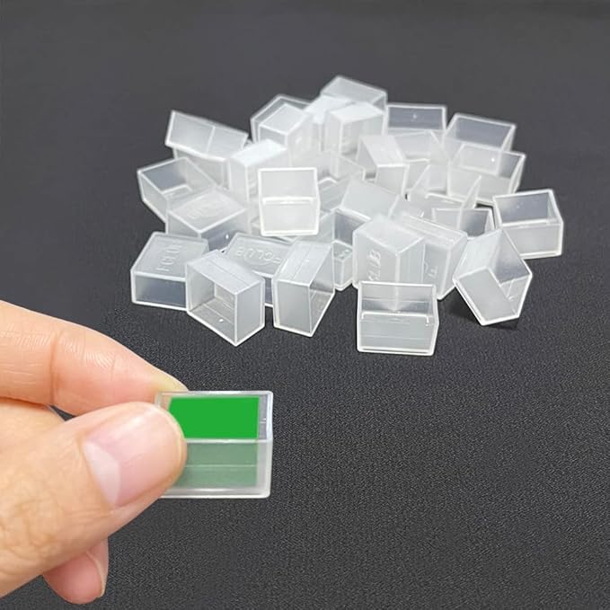 48Pcs Transparent Plastic Empty Watercolor Half Pans – 2ML Capacity, Refillable Paint Pans for DIY Solid Watercolors Gouache – Fits Metal Watercolor Tins & Travel Palette Box