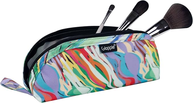 Gloppie Travel Makeup Brush Holder - Compact Cosmetic Bag, Spacious Portable Cosmetic Bag for Organizing Your Brushes On-the-go, Watercolor