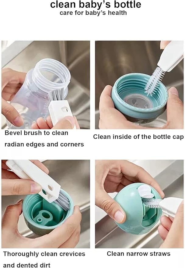 Tiny Cleaning Brush-Mini Multi-Functional Crevice Cleaning Brush, Water Bottle Cleaning Tools for Bottle Cup,Nursing Bottle Cup-1Pack…