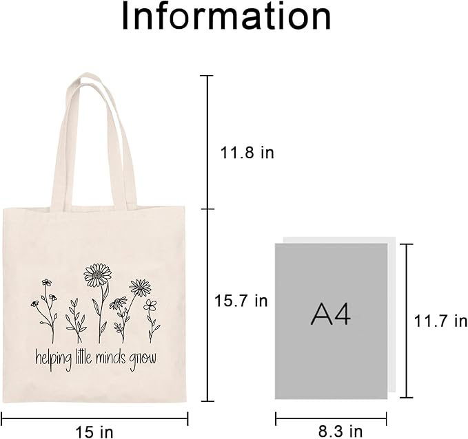 Kimoli Teacher Appreciation Gifts School Canvas Tote Bags Aesthetic Travel Beach Bag Summer Reusable Grocery Shopping Bag