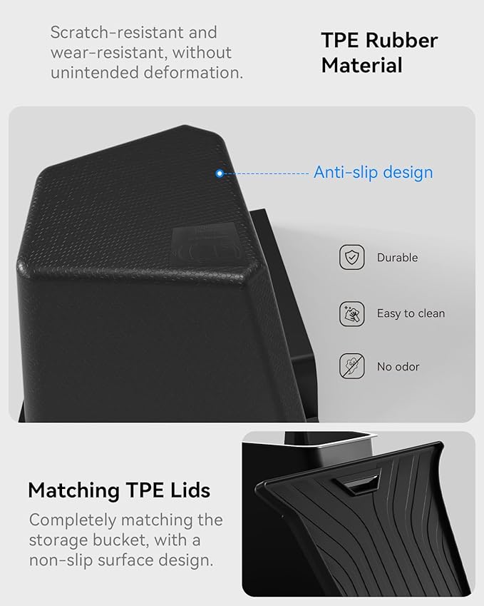 VIHIMAI for Tesla Model Y Juniper Accessories (2025-2026) Trunk Storage Bins,Rear Trunk Organizer TPE Waterproof Trunk Storage Bins Side Box with Lids for Tesla Interior Accessories
