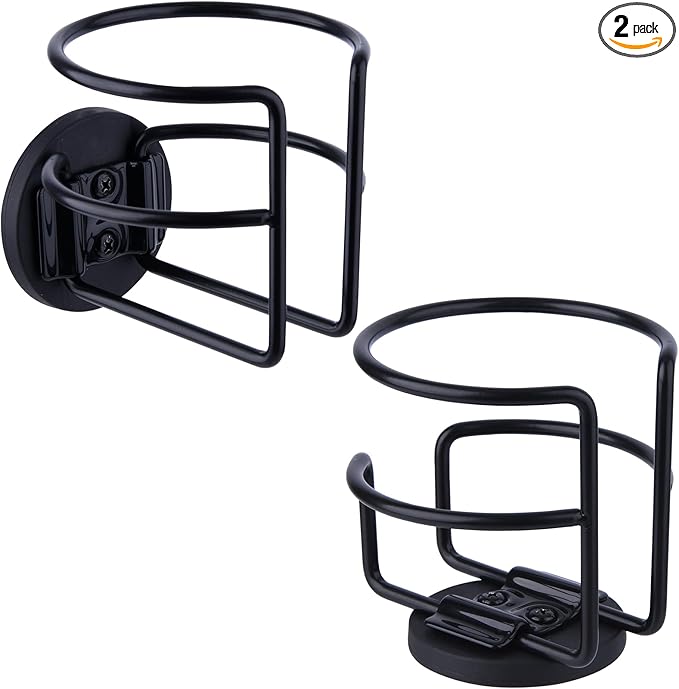 Strong Magnetic Cup Holder, Fully Covered Anti Drop Drink Holder, Horizontal or Vertical Mount on Metal Surface, Portable Magnet Bottle Holder for School Bus Tractor Truck Mower Refrigerator 2 Pack