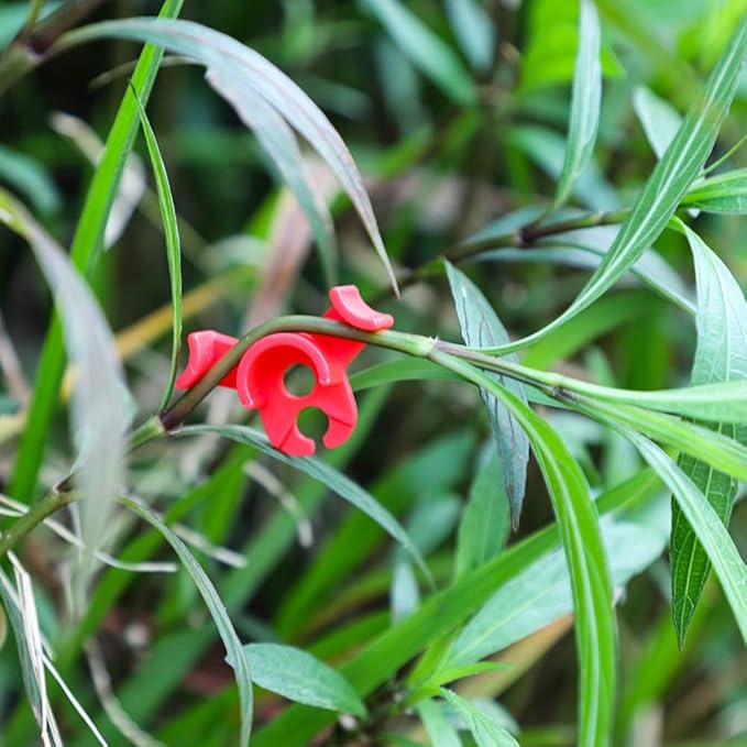 30 Pack Plant Bender Angle Adjustable Plant Training Clips Low Stress Training Clips 90 Degrees Plant Stem(Circle Style,Red)