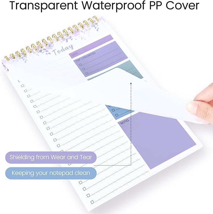 To Do List Notepad - To Do List Notebook for Work with 52 Sheets, Undated Daily Planner Perfect for Enhanced Productivity and Goal Achievement - Violet Whispers