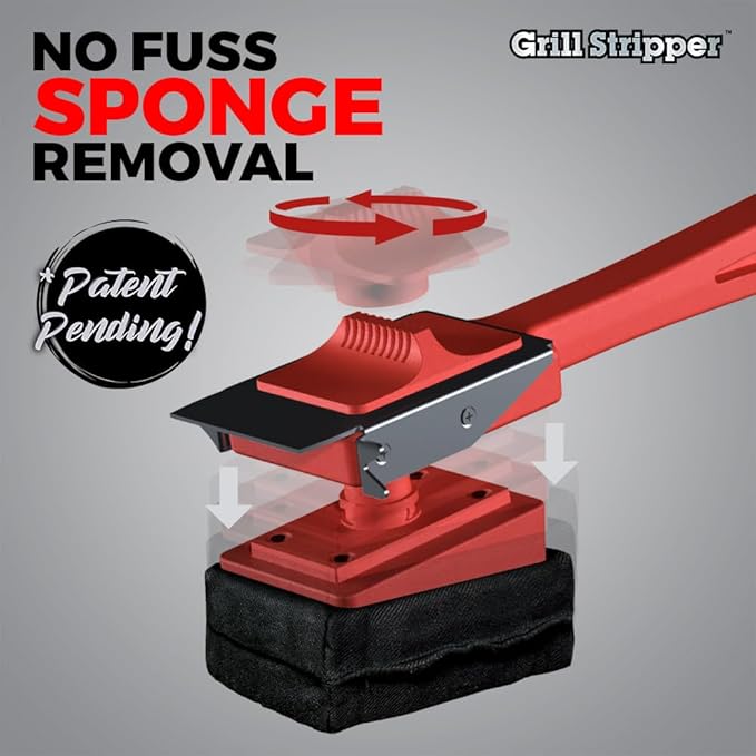 GRILL STRIPPER Bristle Free Grill Brush (Removable Sponge)