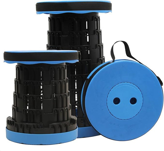 2025 Upgraded Foldable Stool, Capacity Max 660lbs Portable Retractable Small Folding Stool, Collapsible Telescoping Camping Stool for Adults Outdoor Fishing Hiking Gardening Travel BBQ