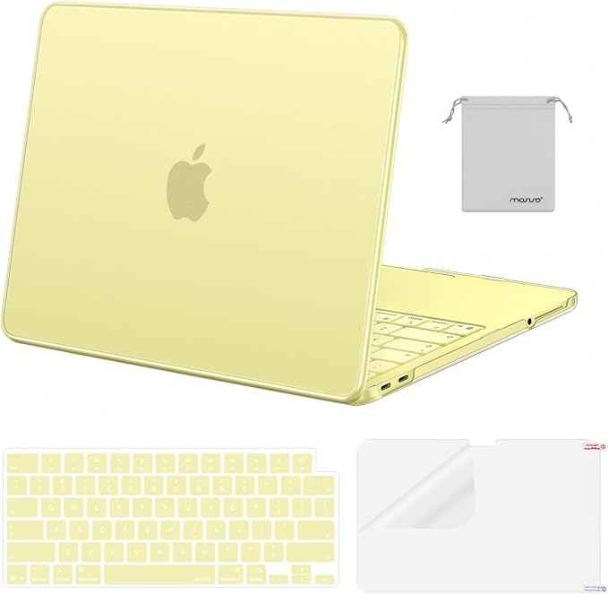 MOSISO Compatible with MacBook Neo Case 13 inch 2026 Release Model A3404 with A18 Pro Chip, 4 in 1 Kit Precision Fit Crack & Scratch Resistant Protective Hard Shell Case Cover, Citrus