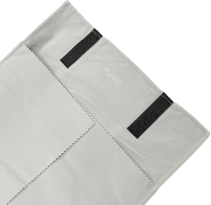 UnionPlus Velvet Travel Jewelry Roll Bag Organizer for Necklace, Elastic Band and Anti-winding, Large, Black and Gray