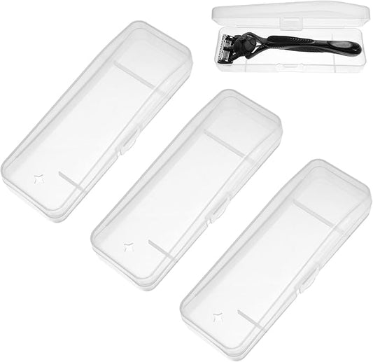 3 Pack Manual Razor Travel Case Transparent Portable Travel Men Manual Razor Protector Universal Portable Shaver Storage Box Shaver Holder Protector Case Organizer for Men Razors And Blade Refills Kit