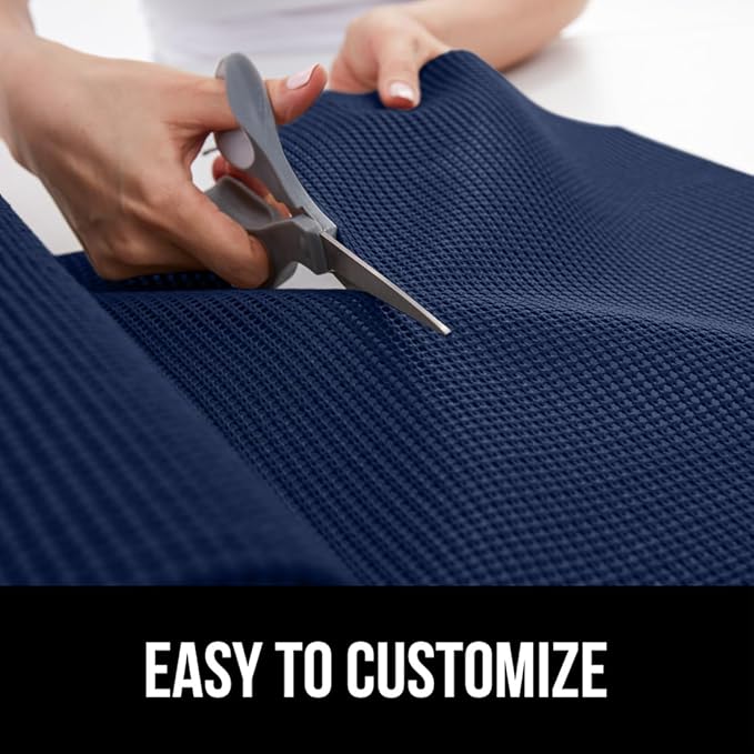 GORILLA GRIP powerGRIP Drawer Shelf and Cabinet Liner, Thick Strong Hold, Non-Adhesive Liners Protect Kitchen Cabinets and Cupboard, Bathroom Drawers, Easy Install, Breathable Mat, 20" x20', Navy Blue