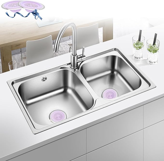 2 PCS Kitchen Stainless Silicone Sink Strainer, 4.5 inch Diameter… (Light Purple)