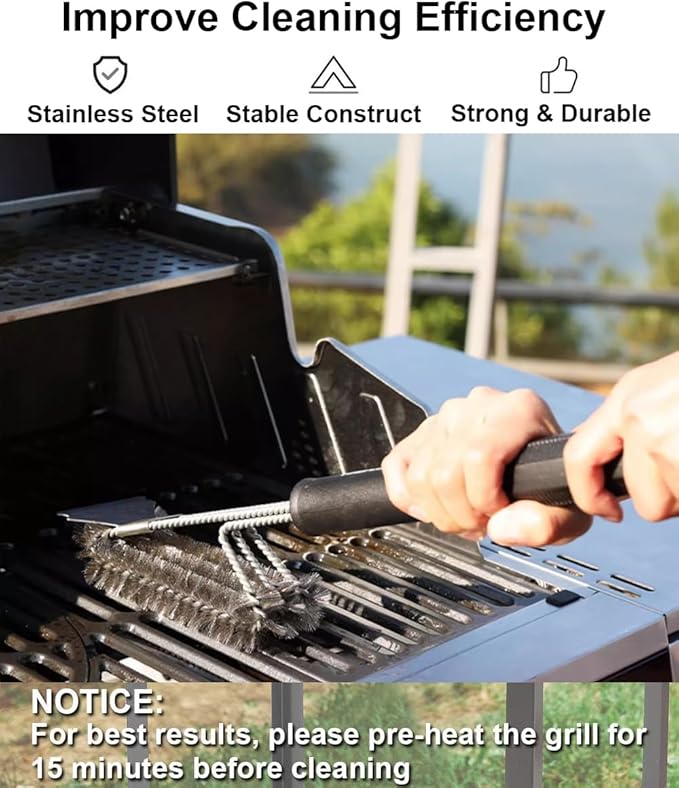 Grill Brush Grill Cleaning Kit, Grill Cleaner BBQ Grill Accessories Grill Rescue Brush, Grill Brush for Outdoor Grill BBQ Brush for Grill Cleaning (Pack of 1)