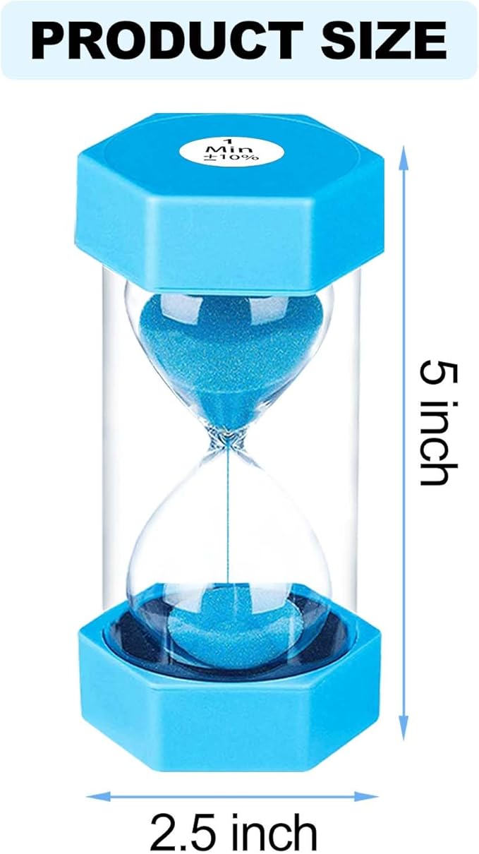 20 Second Sand Timer Hourglass, SuLiao Unbreakable Blue Sandglass 20 Sec, Small Sand Clock 20 Second, Plastic Hour Glass Timer for Kids, Games, Classroom, Kitchen, Decor