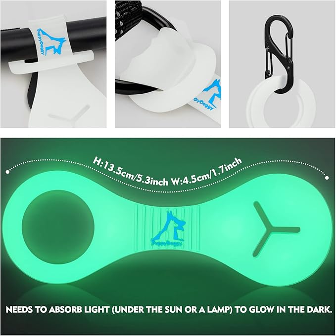 PuppyDoggy Dog Poop Bag Holder for Leash Waste Bag Carrier Dog Poop Bag Dispenser for Walking Running Bicycle Accessory 4 pieces (White)