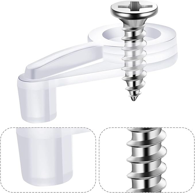 Blulu 20 Pack Mirror Holder Clips for 6 mm (6/25 in) Glass Mirror Hanging Kit for Wall Mounting, Hanging Retainers Fasteners with Screws and Anchors for Fixing Cabinet Doors (Practical Style)