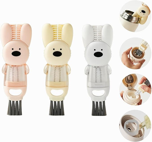 3 PCS 4 in 1 Cup lid Cleaning Brush, Cup Cleaner Brush，Multifunctional Bottle Brush, Crevice Cleaning Brush, Kitchen Crevice Cleaning