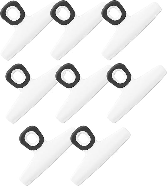 COOK WITH COLOR Bag Clips - Wide Heavy Duty, Large for Food Storage with Airtight Seal Grip, Pack of 8, White