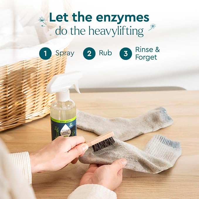 Puracy Stain Remover, Natural Travel and Laundry Stain Cleaner for Clothes, Baby Essentials, Kids Stains, Oil and Fabric Spot Cleaner, Unscented (Stain Remover Spray, 48 fl oz)