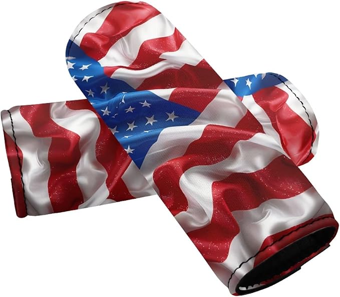 KUIFORTI Patriotic Flag Luggage Handle Wraps for Suitcase 2 Pack Door Handle Protection Sleeve Cover Neoprene Travel Accessories