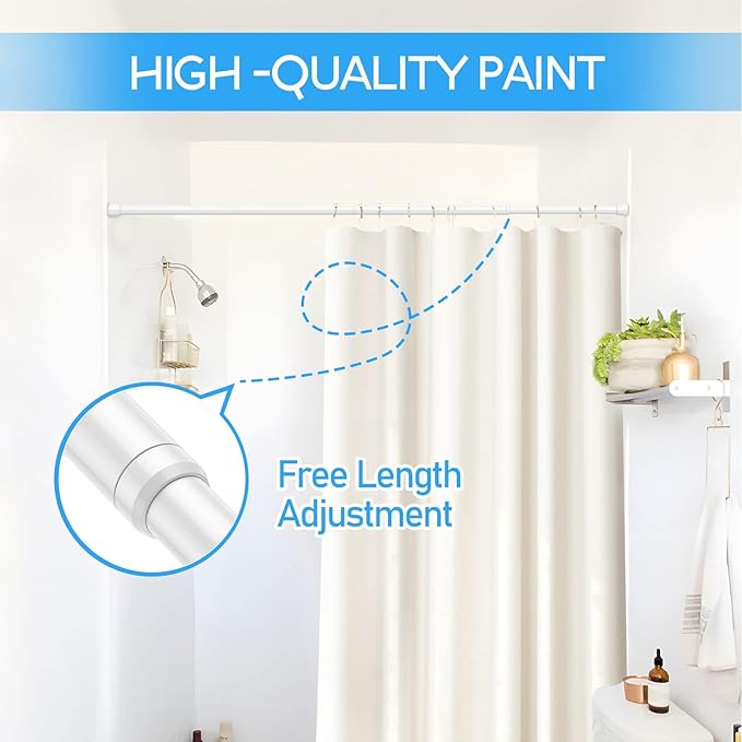 1 Pack Spring Tension Rods 17-38IN, 5/8 Inch Diameter White No Drill Spring Loaded Adjustable Extendable, Small Short Tension Curtain Rod for Windows Kitchen Doorway Closet Cupboard