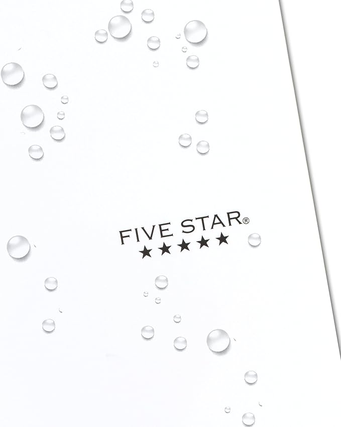 Five Star Spiral Notebook, 5 Subject, College Ruled | 8-1/2" x 11" | 200 Sheets | Water Resistant Cover | White | Pack of 6