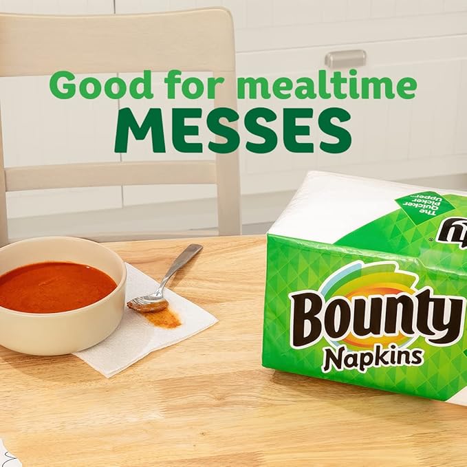 Bounty Paper Napkins, White, Packaging may vary, 200 Count (Pack of 3)