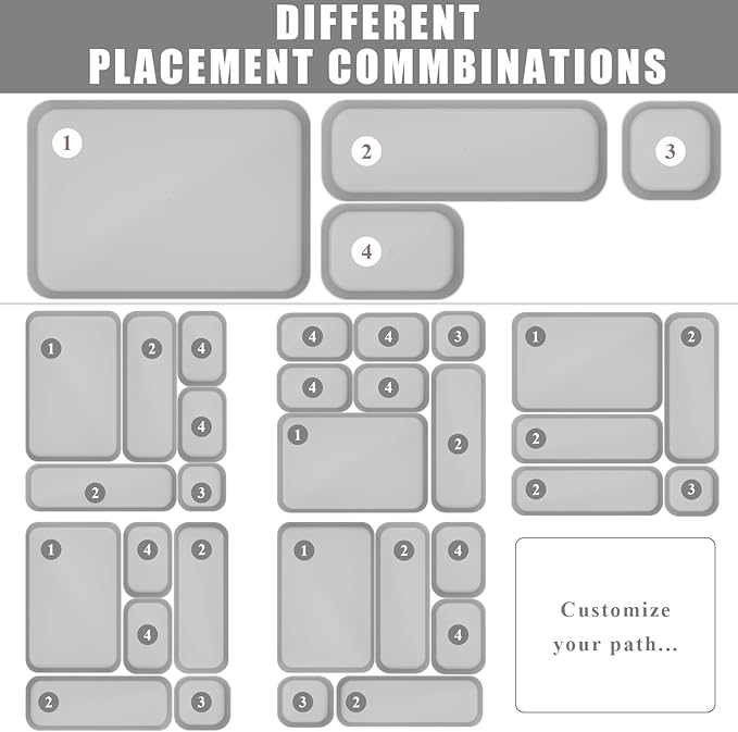 18 pcs Desk Drawer Organizer Tray, Multiple Sizes Plastic Drawer Organizer Storage, Stackable Organizer Containers For Makeup, Bedroom, Kitchen Gadgets Utensils and Office