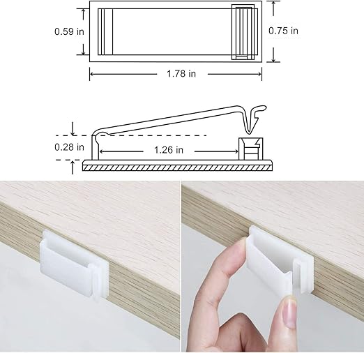 50Pcs Self Adhesive Cable Management Clips, Cable Organizers Wire Clips Cord Holder for PC Laptop Ethernet Cable Desktop Home Office (1.78’’ x 0.75’’ x 0.28’’, White)