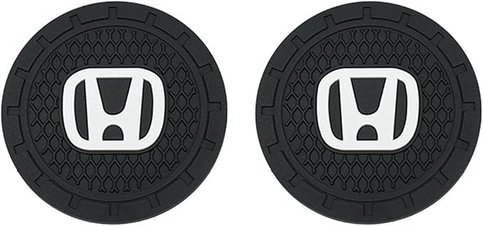 Car Cup Holder Coasters Compatible with Honda Series Interior Accessories,Recessed Silicone Anti Slip Cup Holder Coaster Interior Accessories 2.75in 2Pack (Black)