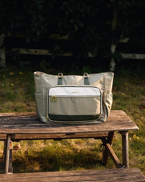 LOVEVOOK Lunch Tote Bag for Women, Work Bag with Insulated Lunch Compartment, Laptop Bag, Large Lunch Bag for Teacher, Daily