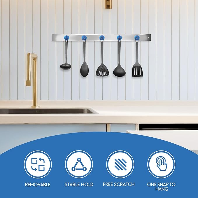 Neosmuk Magnetic Hooks, Cruise Ship Essentials, 80lb+ Heavy Duty Magnetic Hooks for Cruise Cabins, Refrigerator, Grill, Hanging, and Travel | Extra Strong Must-Haves Magnet Hook,Navyblue, 5 Pack