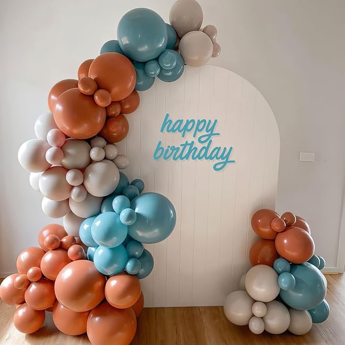 Boho Rainbow Balloons, Boho Rainbow Colorful Balloon, Retro Ivory White Yellow Orange Blue Purple Balloons for Girls Woman Boys Boho Birthday Baby Shower Bridal Shower Wedding DIY Party Decorations