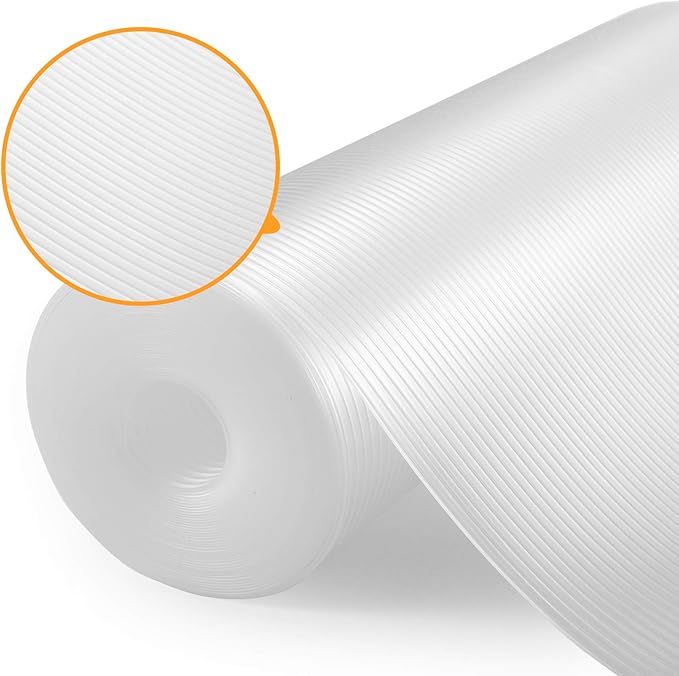 Glotoch Non-Adhesive Clear Shelf Liners for Kitchen Cabinets 12" x 20FT, Non-Slip Drawer Liners for Dresser, Waterproof Cabinet Liners for Shelves/Dresser/Refrigerator/Bathroom