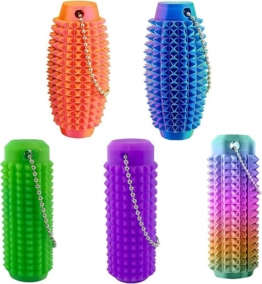 5PC Little Ouchies Fidget Toys Adults, Pain Stim Fidget Anxiety Relief Pain Stim Pocket Sensory Toys for Anxiety and Stress Reduction,Portable Travel Stress Relief Spiky Fidget Keychain (Style-2)