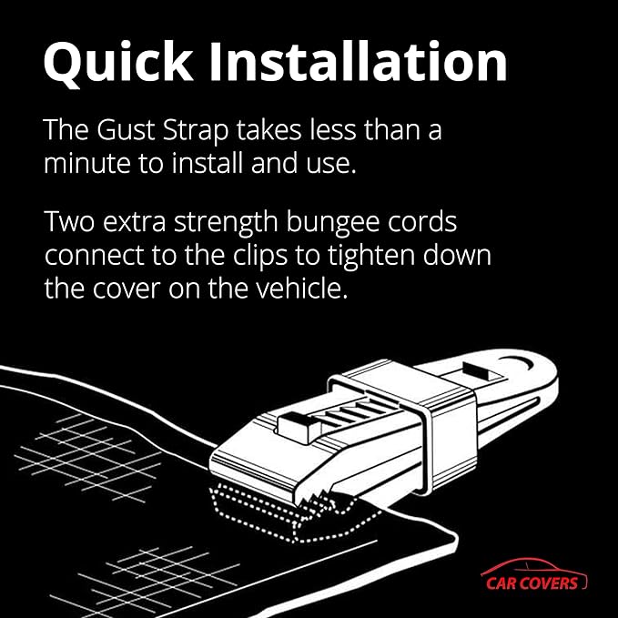 AllGuard Gust Strap Wind Protector Kit – Heavy-Duty Car Cover Straps with Bungee Cords and Hooks & Strong Locking Clips, Universal Fit for Most Cars, SUVs, Trucks, Keeps Covers Secure in High Winds